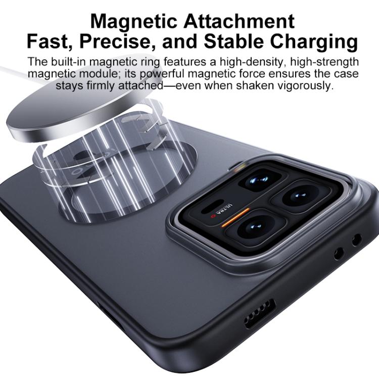 For vivo iQOO 15 Ultra 5G Boundless Transparent Series Skin Feel Frosted Clear Magnetic Phone Case with Rotating Holder