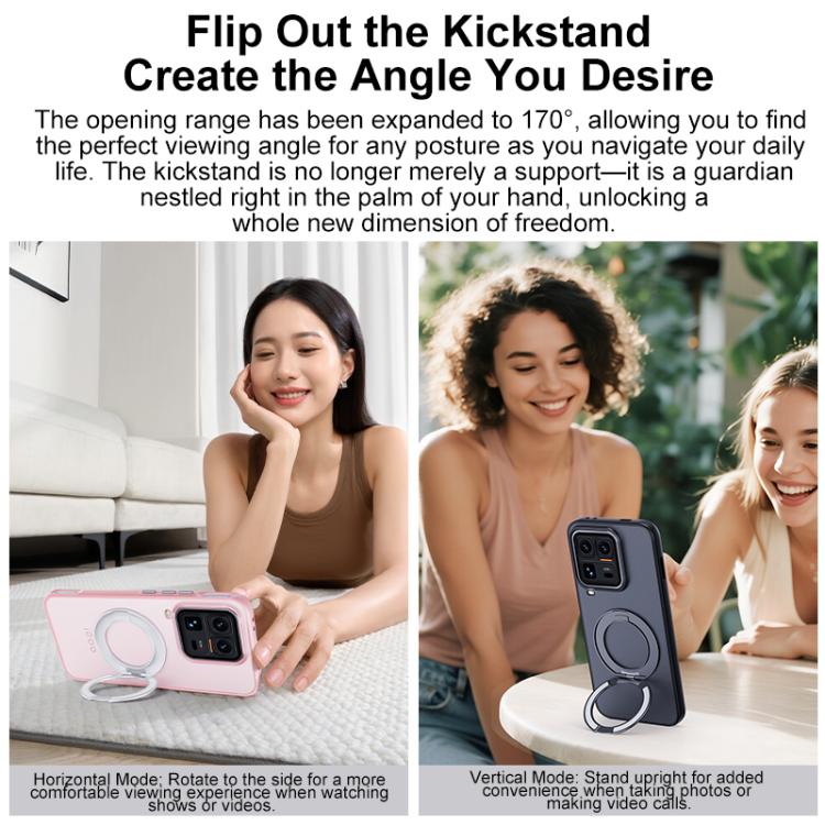For vivo iQOO 15 Ultra 5G Boundless Transparent Series Skin Feel Frosted Clear Magnetic Phone Case with Rotating Holder