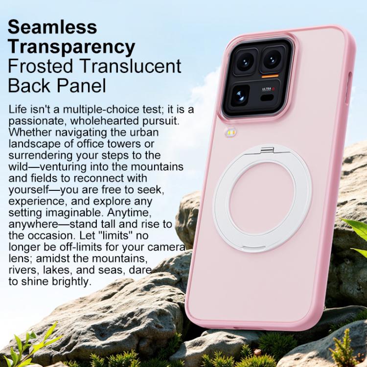 For vivo iQOO 15 Ultra 5G Boundless Transparent Series Skin Feel Frosted Clear Magnetic Phone Case with Rotating Holder