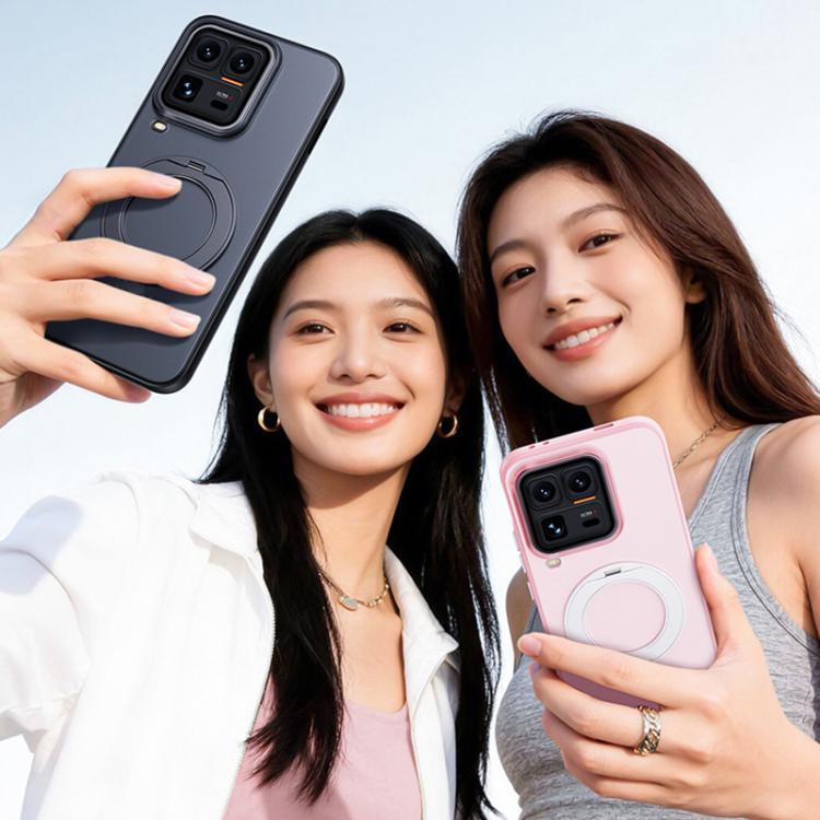 For vivo iQOO 15 Ultra 5G Boundless Transparent Series Skin Feel Frosted Clear Magnetic Phone Case with Rotating Holder