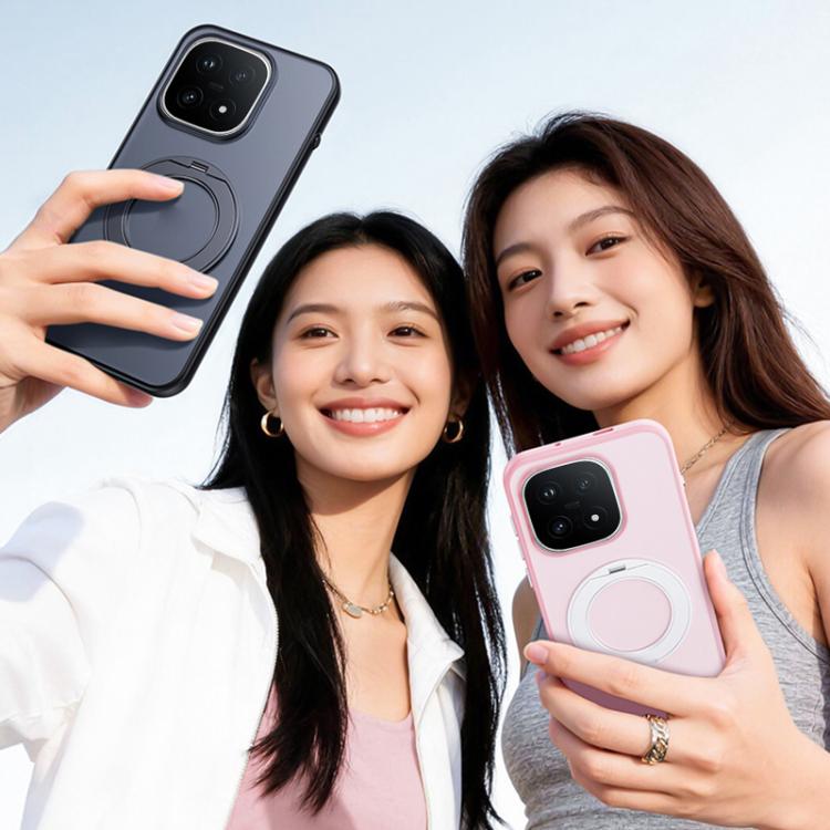 For vivo iQOO 15 Boundless Transparent Series Skin Feel Frosted Clear Magnetic Phone Case with Rotating Holder