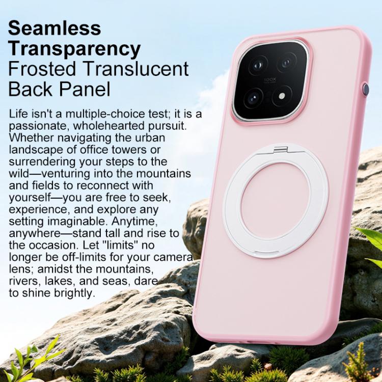 For vivo iQOO 15 Boundless Transparent Series Skin Feel Frosted Clear Magnetic Phone Case with Rotating Holder