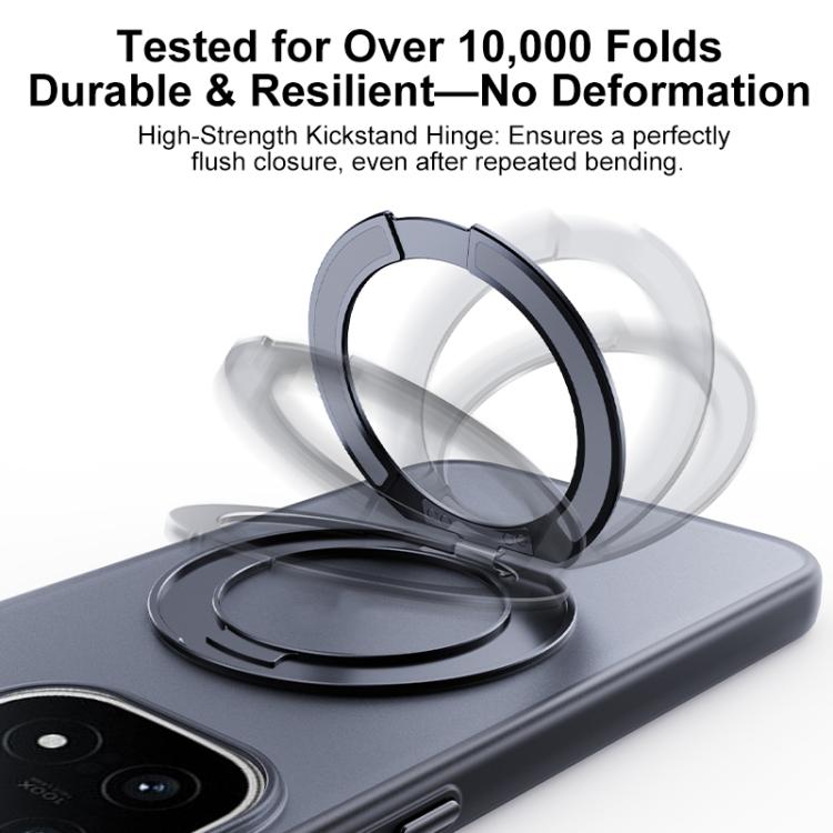 For vivo iQOO 15 Boundless Transparent Series Skin Feel Frosted Clear Magnetic Phone Case with Rotating Holder