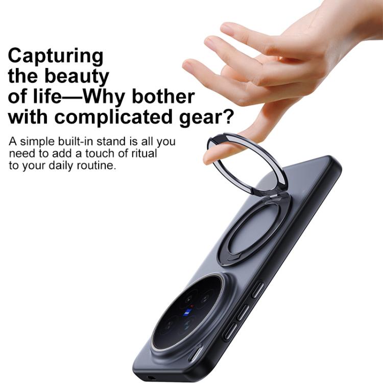 For vivo X300 Pro Boundless Transparent Series Skin Feel Frosted Clear Magnetic Phone Case with Rotating Holder