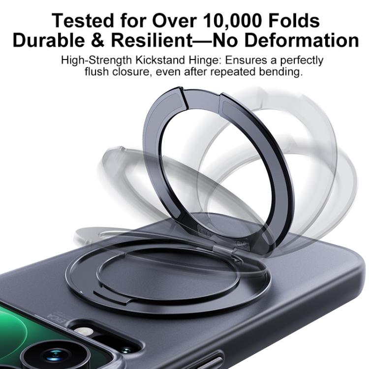 For Xiaomi 17 Pro Boundless Transparent Series Skin Feel Frosted Clear Magnetic Phone Case with Rotating Holder
