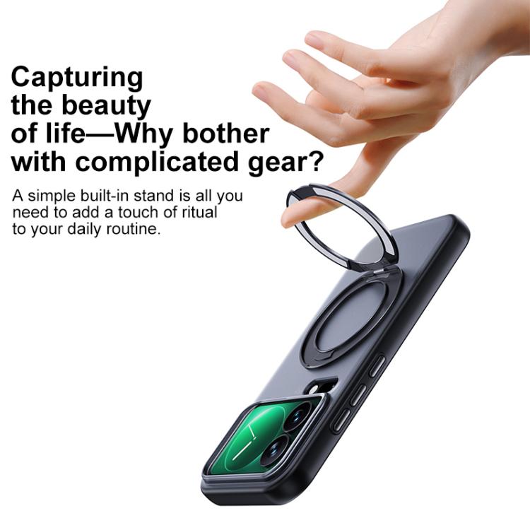 For Xiaomi 17 Pro Boundless Transparent Series Skin Feel Frosted Clear Magnetic Phone Case with Rotating Holder