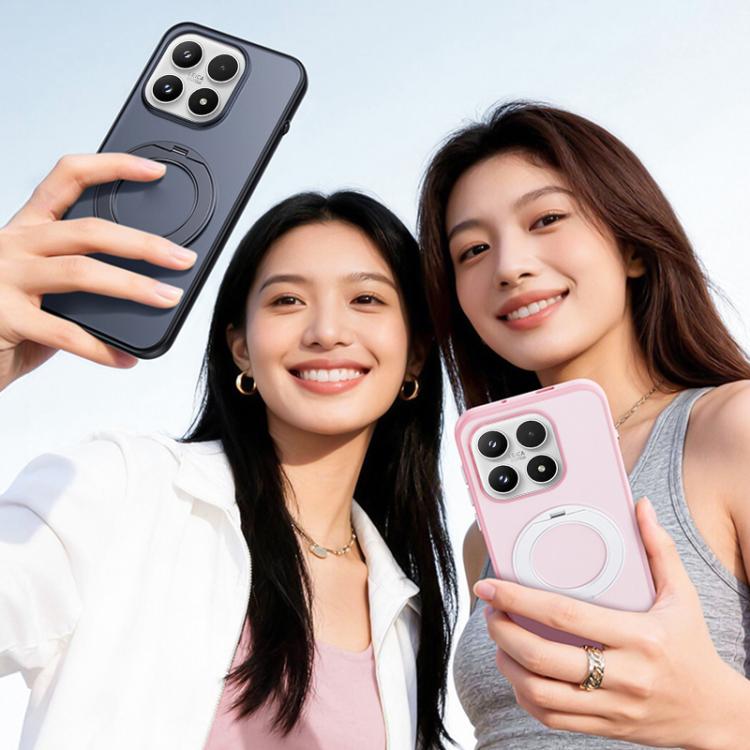 For Xiaomi 17 Boundless Transparent Series Skin Feel Frosted Clear Magnetic Phone Case with Rotating Holder