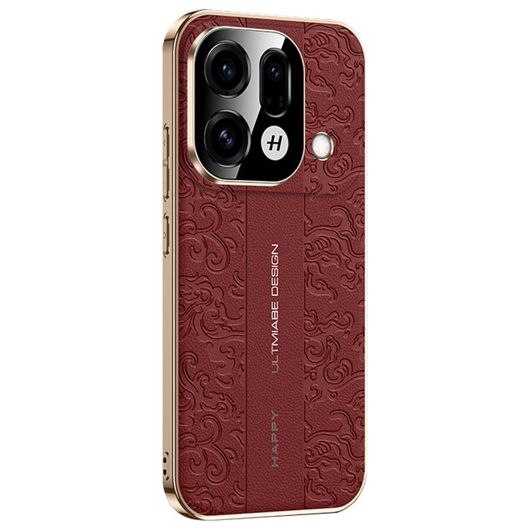 For OPPO Find X9s Pro 5G Cloud Dragon Pattern Plain Leather PC Phone Case