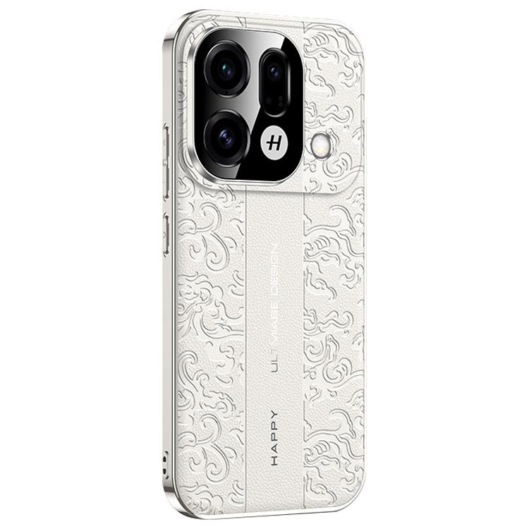 For OPPO Find X9s Pro 5G Cloud Dragon Pattern Plain Leather PC Phone Case
