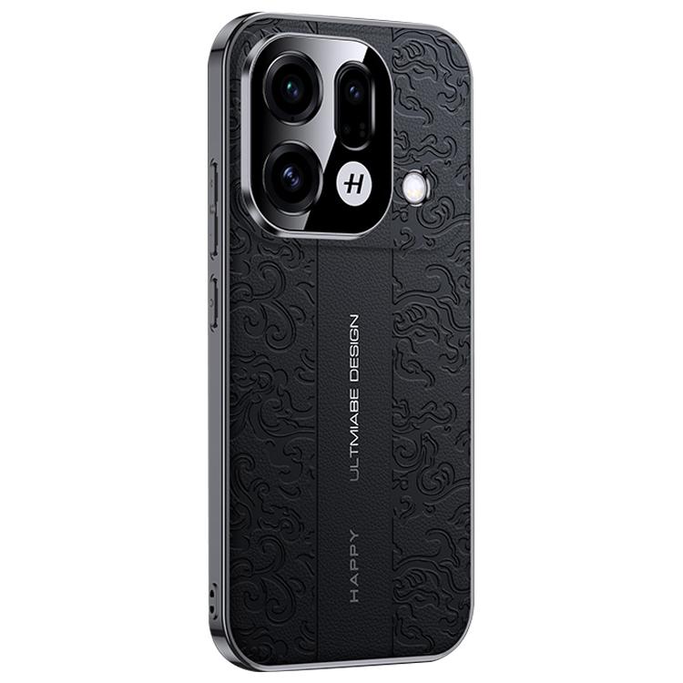 For OPPO Find X9s Pro 5G Cloud Dragon Pattern Plain Leather PC Phone Case