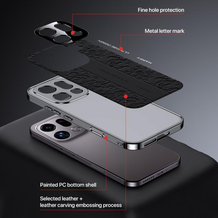 For OPPO Find X9s Pro 5G Cloud Dragon Pattern Plain Leather PC Phone Case
