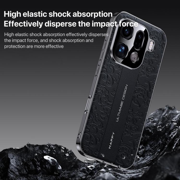 For OPPO Find X9s Pro 5G Cloud Dragon Pattern Plain Leather PC Phone Case
