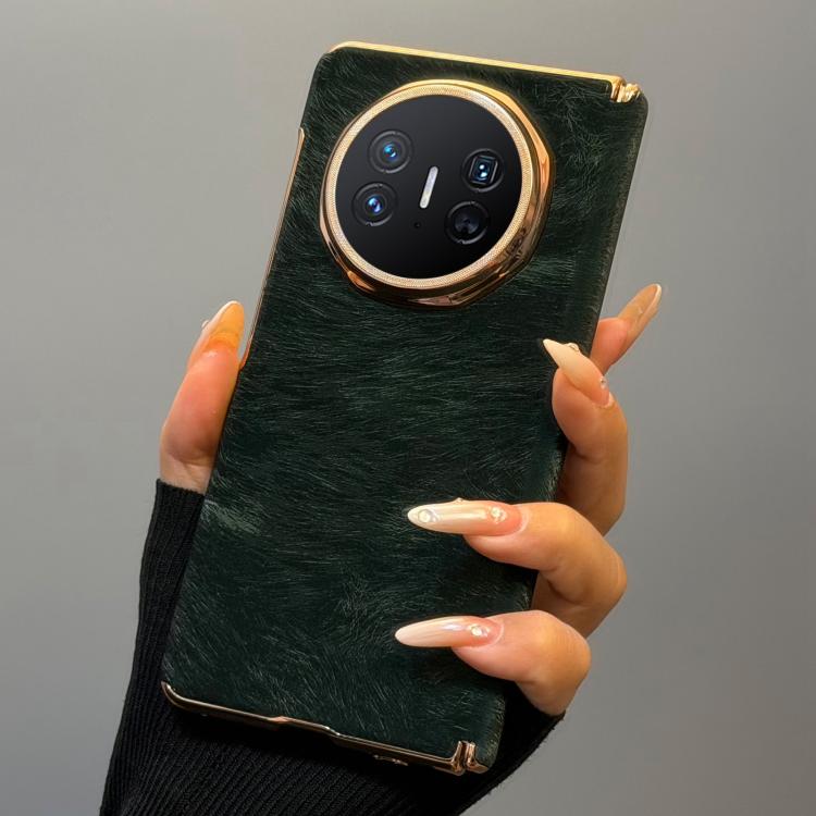 For Huawei Mate X5 Horsehair Pattern Double Axis Vegan Leather Shockproof Phone Case