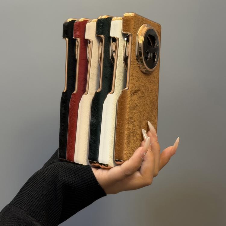For Huawei Mate X5 Horsehair Pattern Double Axis Vegan Leather Shockproof Phone Case