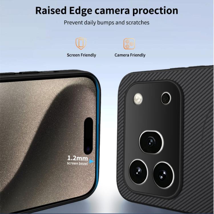 For Honor 600 Pro Global WANLONFENG TQ1 Series Magnetic Carbon Fiber Texture Phone Case with 2pcs Screen Films