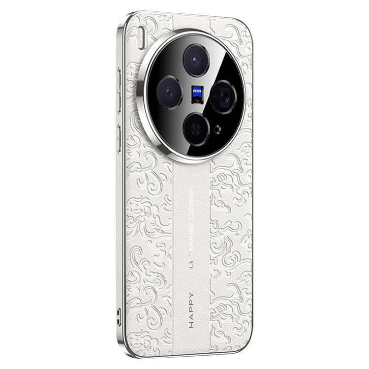 For vivo X300s Cloud Dragon Pattern Plain Leather PC Phone Case