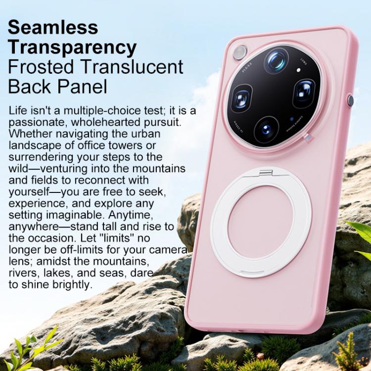 For OPPO Find X9 Ultra 5G Boundless Transparent Series Skin Feel Frosted Clear Magnetic Phone Case with Rotating Holder