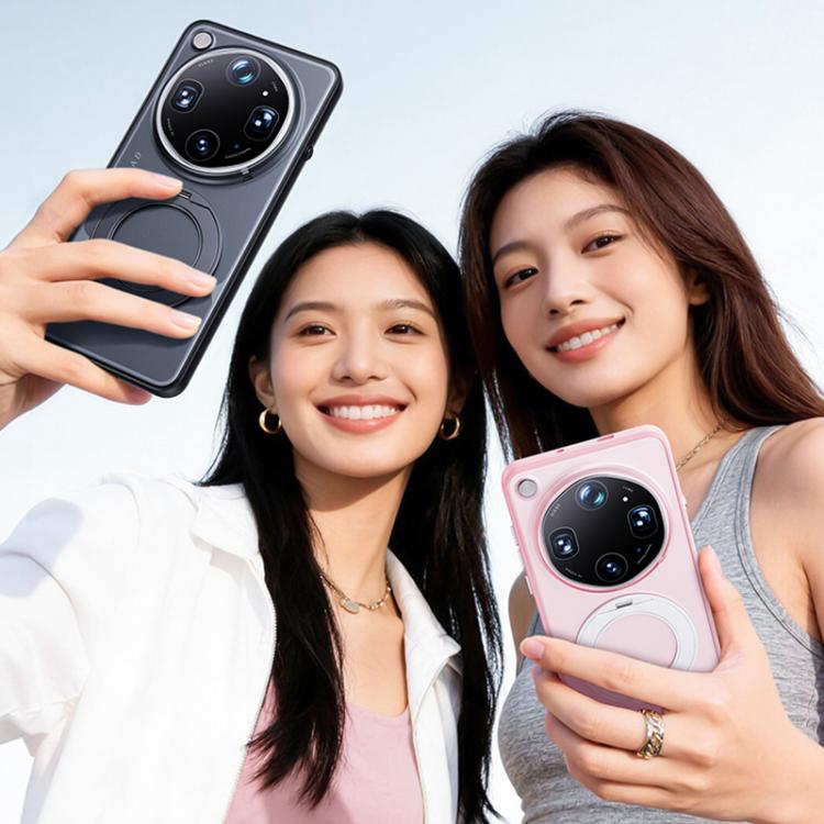 For OPPO Find X9 Ultra 5G Boundless Transparent Series Skin Feel Frosted Clear Magnetic Phone Case with Rotating Holder