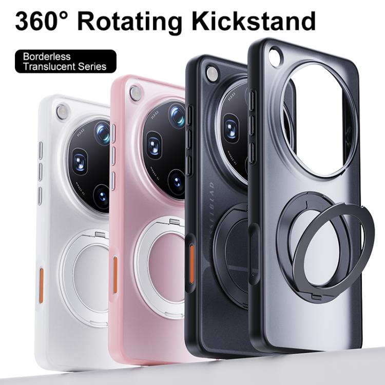 For OPPO Find X9 Ultra 5G Boundless Transparent Series Skin Feel Frosted Clear Magnetic Phone Case with Rotating Holder
