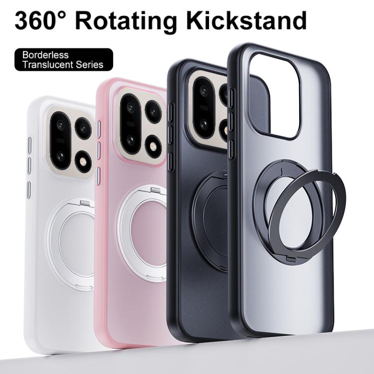 For OPPO Find X9 Boundless Transparent Series Skin Feel Frosted Clear Magnetic Phone Case with Rotating Holder
