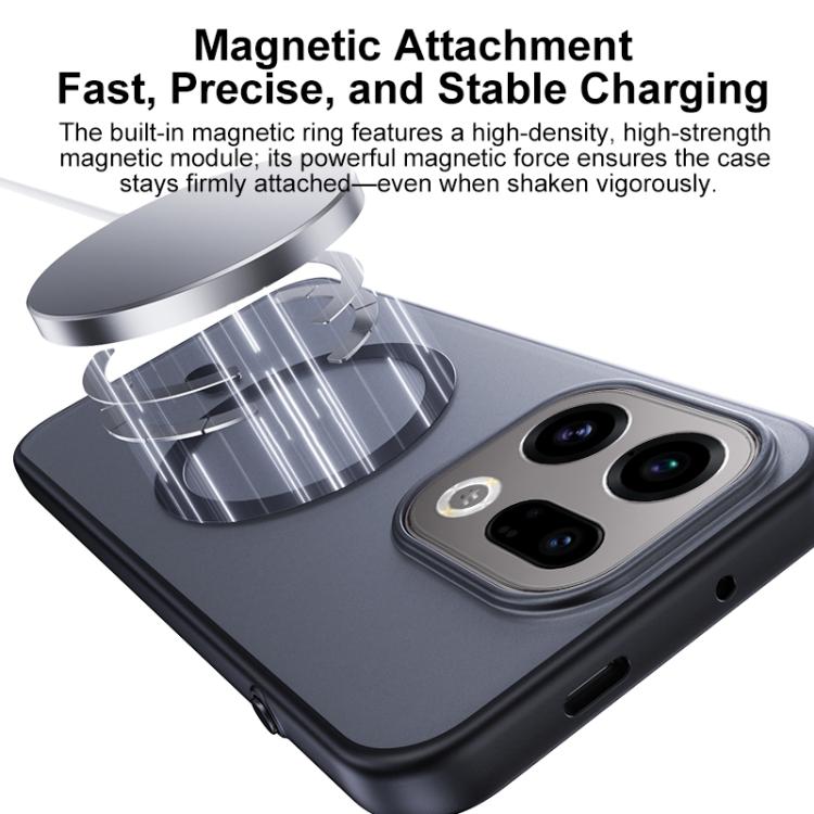 For OPPO Find X9 Boundless Transparent Series Skin Feel Frosted Clear Magnetic Phone Case with Rotating Holder
