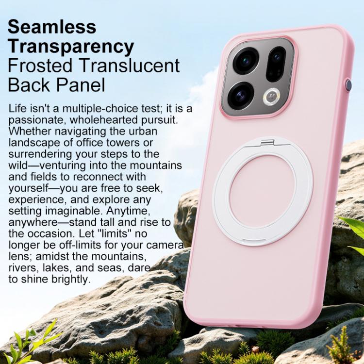 For OPPO Find X9 Boundless Transparent Series Skin Feel Frosted Clear Magnetic Phone Case with Rotating Holder