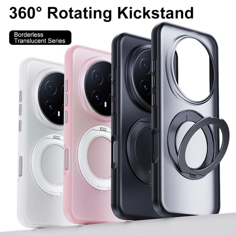 For Honor Magic8 Pro Boundless Transparent Series Skin Feel Frosted Clear Magnetic Phone Case with Rotating Holder