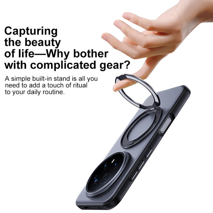 For Honor Magic8 Pro Boundless Transparent Series Skin Feel Frosted Clear Magnetic Phone Case with Rotating Holder