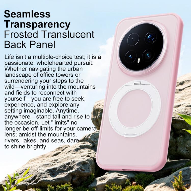 For Honor Magic8 Pro Boundless Transparent Series Skin Feel Frosted Clear Magnetic Phone Case with Rotating Holder