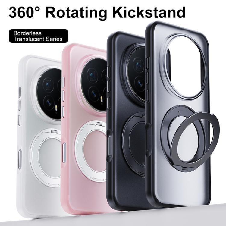For Honor Magic8 Boundless Transparent Series Skin Feel Frosted Clear Magnetic Phone Case with Rotating Holder