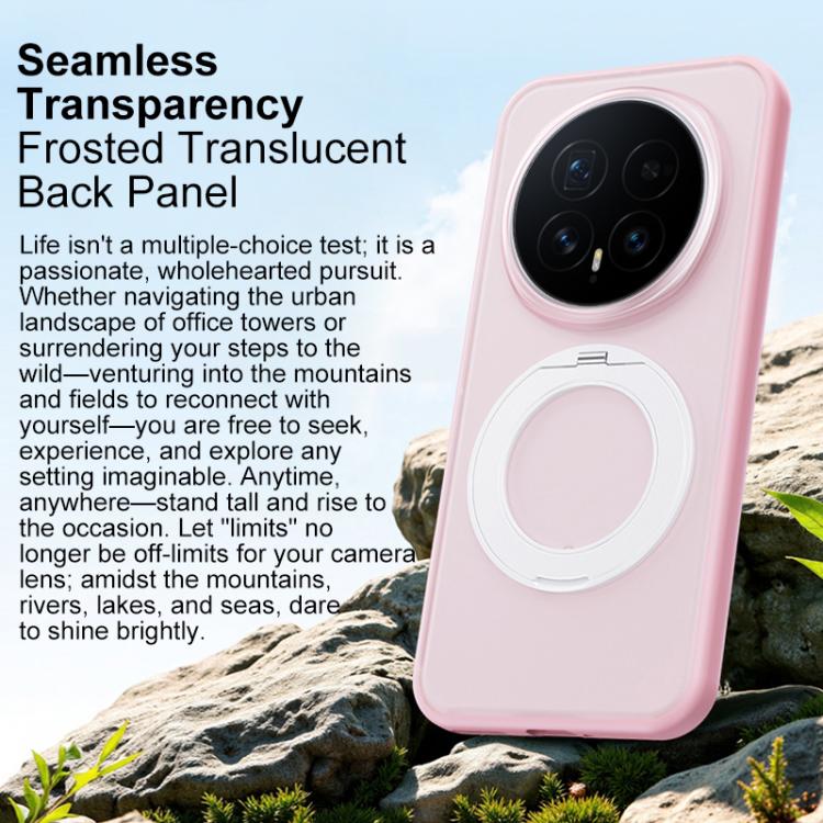 For Honor Magic8 Boundless Transparent Series Skin Feel Frosted Clear Magnetic Phone Case with Rotating Holder