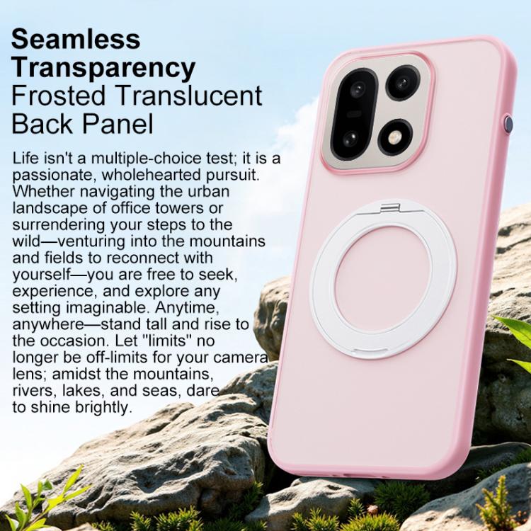 For OnePlus 15 Boundless Transparent Series Skin Feel Frosted Clear Magnetic Phone Case with Rotating Holder