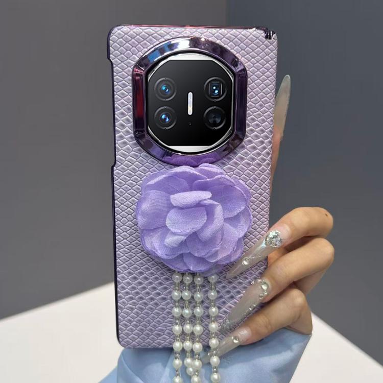 For Huawei Mate X5 Lizard Texture 3D Floral Decorative Vegan Leather Shockproof Phone Case