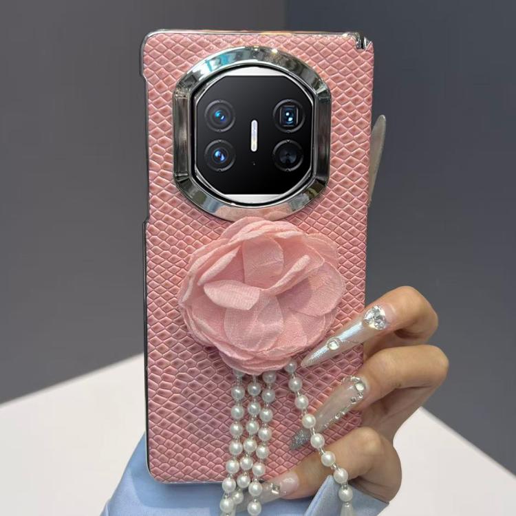 For Huawei Mate X5 Lizard Texture 3D Floral Decorative Vegan Leather Shockproof Phone Case