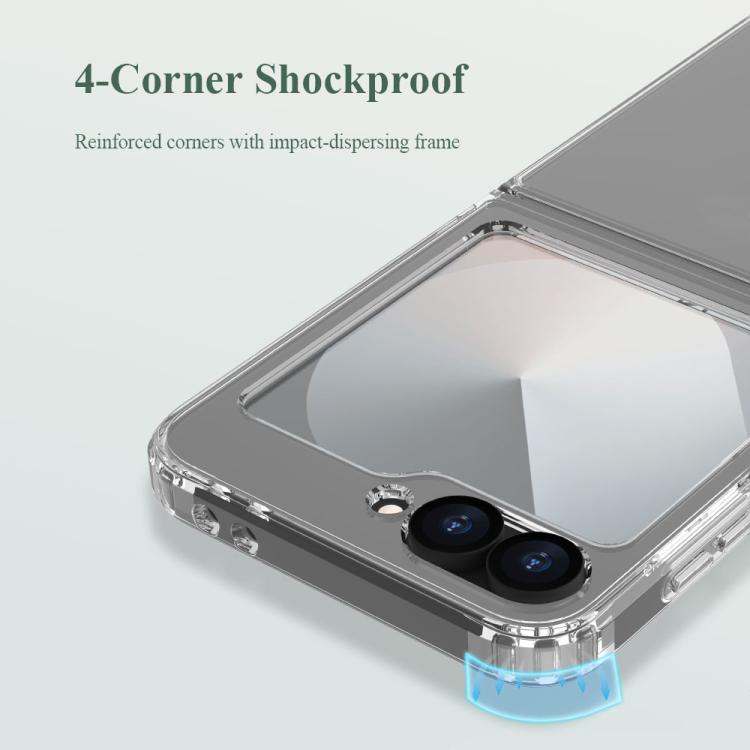For Galaxy Z Flip6 / Flip7 FE LeReach TOC Clear Series Dual-Composite Armor TPU + Acrylic Shockproof Phone Case