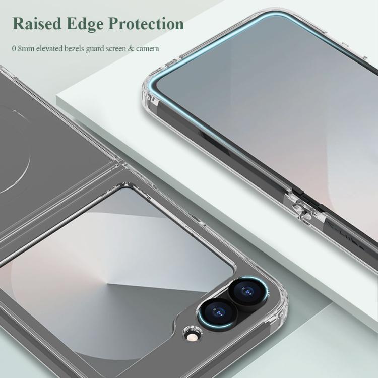 For Galaxy Z Flip6 / Flip7 FE LeReach TOC Clear Series Dual-Composite Armor TPU + Acrylic Shockproof Phone Case