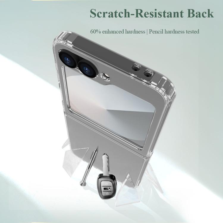 For Galaxy Z Flip6 / Flip7 FE LeReach TOC Clear Series Dual-Composite Armor TPU + Acrylic Shockproof Phone Case