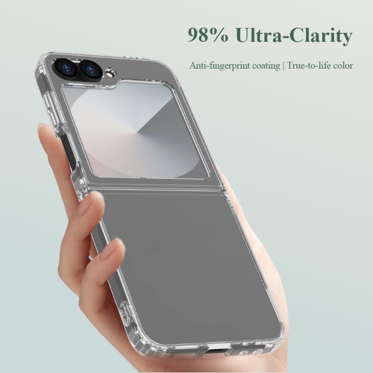 For Galaxy Z Flip6 / Flip7 FE LeReach TOC Clear Series Dual-Composite Armor TPU + Acrylic Shockproof Phone Case
