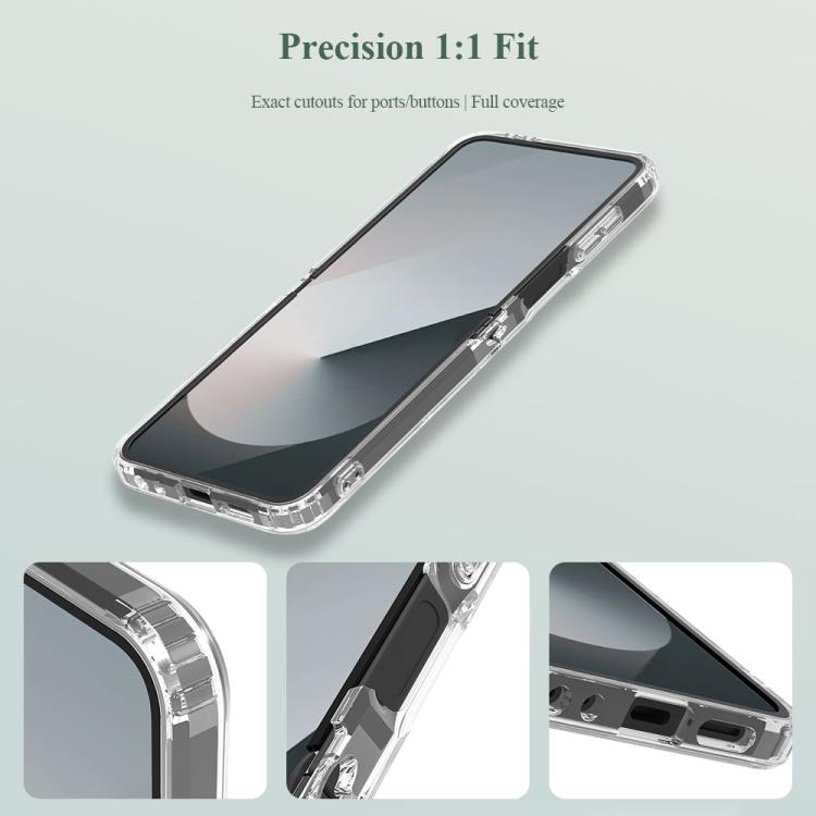 For Galaxy Z Flip6 / Flip7 FE LeReach TOC Clear Series Dual-Composite Armor TPU + Acrylic Shockproof Phone Case