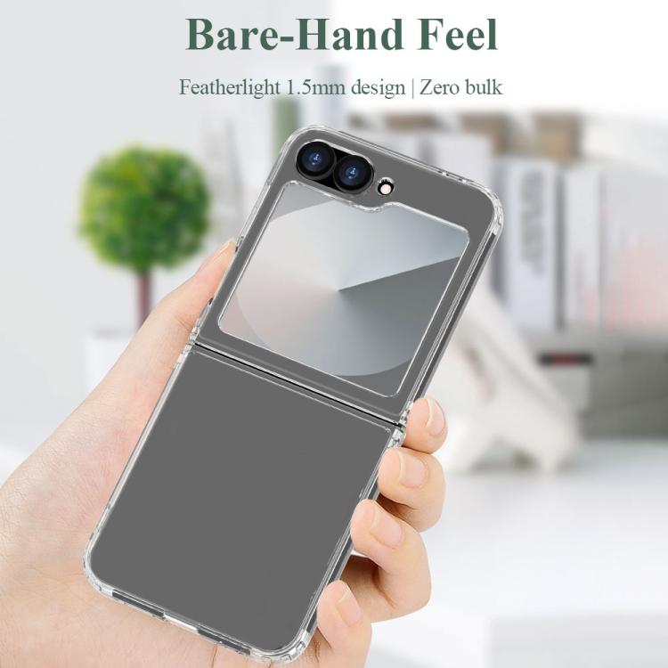 For Galaxy Z Flip6 / Flip7 FE LeReach TOC Clear Series Dual-Composite Armor TPU + Acrylic Shockproof Phone Case