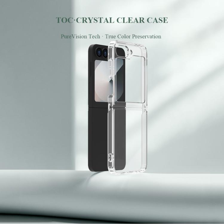 For Galaxy Z Flip6 / Flip7 FE LeReach TOC Clear Series Dual-Composite Armor TPU + Acrylic Shockproof Phone Case