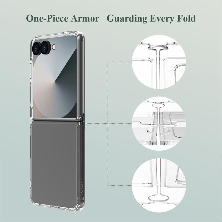 For Galaxy Z Flip7 5G LeReach TOC Clear Series Dual-Composite Armor TPU + Acrylic Shockproof Phone Case