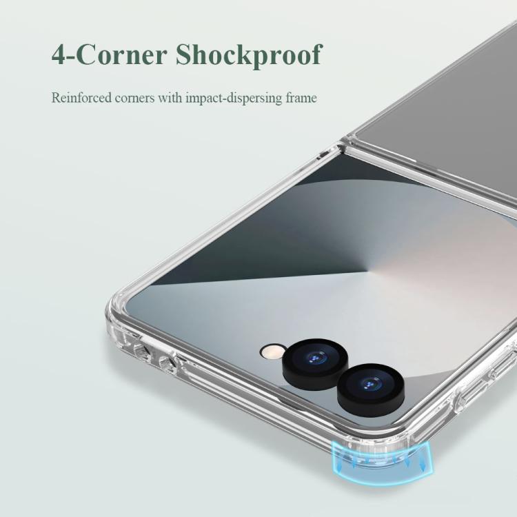 For Galaxy Z Flip7 5G LeReach TOC Clear Series Dual-Composite Armor TPU + Acrylic Shockproof Phone Case