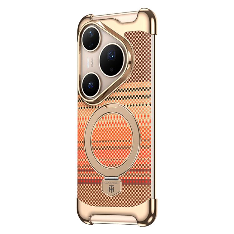 For Huawei Pura 80 Pro / 80 Pro+ Borderless Magnetic Ring Holder Carbon Fiber Texture Phone Case