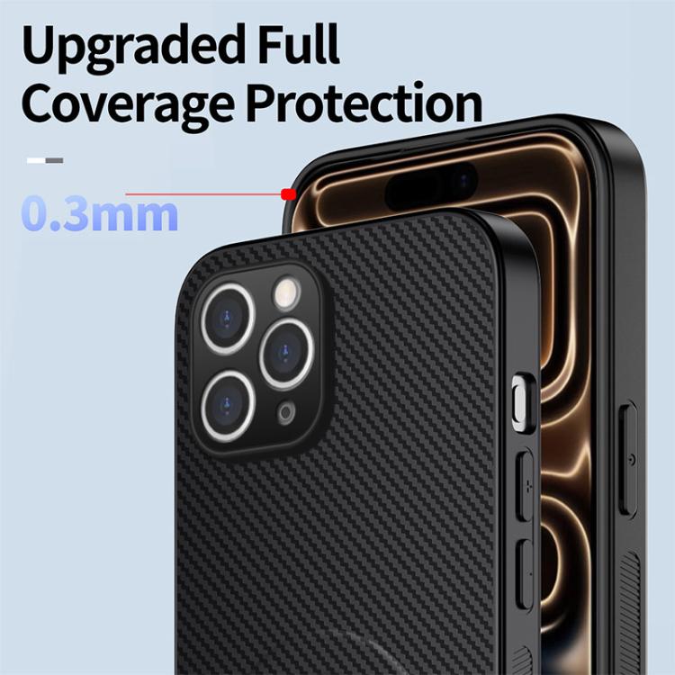 For iPhone 12 Pro Max WANLONFENG Kickstand Carbon Fiber Texture Magnetic Phone Case
