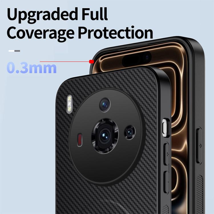 For ZTE nubia Z50S Pro WANLONFENG Kickstand Carbon Fiber Texture Magnetic Phone Case