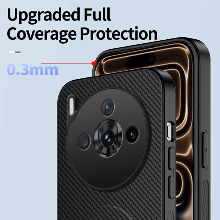 For ZTE nubia Z60S Pro WANLONFENG Kickstand Carbon Fiber Texture Magnetic Phone Case