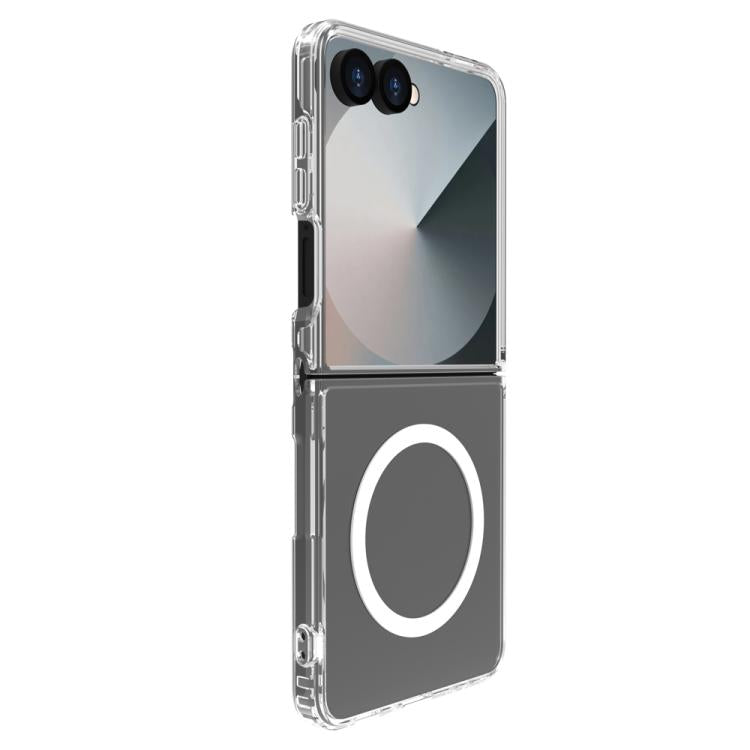 For Galaxy Z Flip7 5G LeReach TOC Clear Series Dual-Composite Armor TPU + Acrylic Shockproof Magnetic Phone Case - Transparent