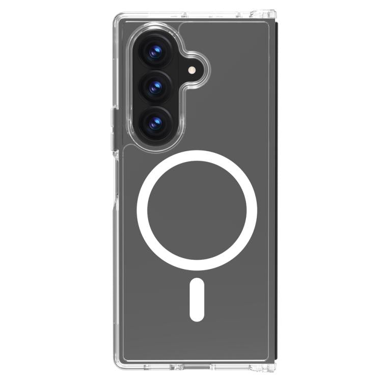 For Galaxy Z Fold7 5G LeReach TOC Clear Series Dual-Composite Armor TPU + Acrylic Shockproof Magnetic Phone Case - Transparent