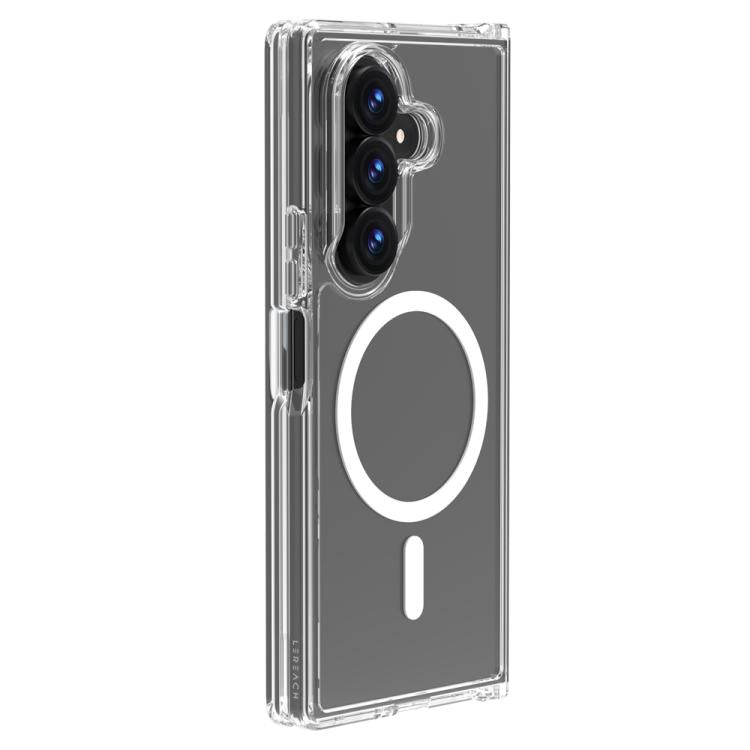For Galaxy Z Fold7 5G LeReach TOC Clear Series Dual-Composite Armor TPU + Acrylic Shockproof Magnetic Phone Case - Transparent